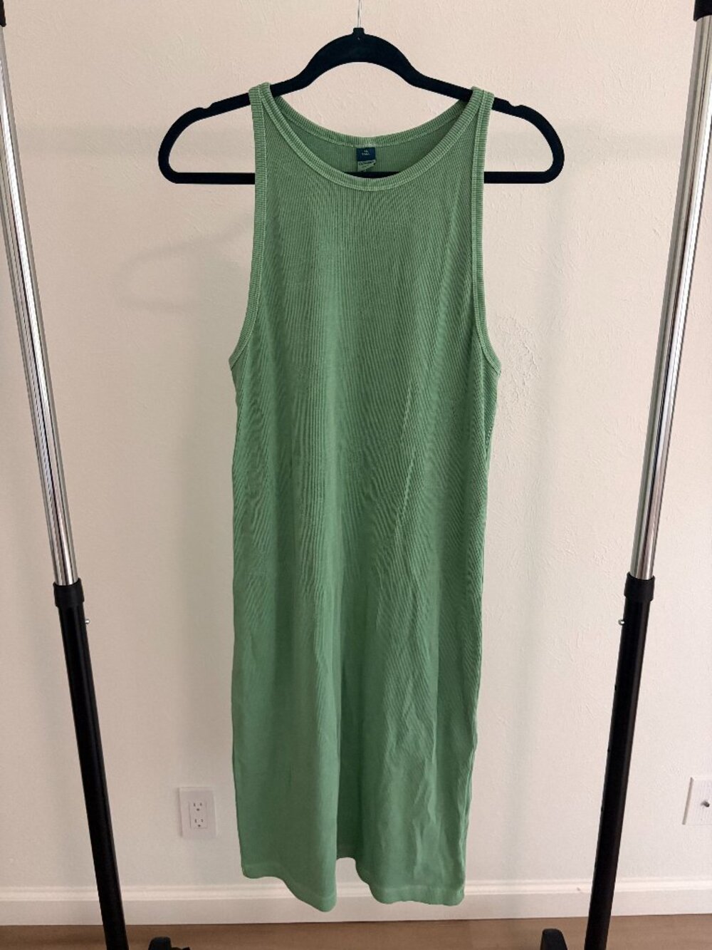 Old Navy Ribbed Bodycon Scoop Neck Green Maxi Dress